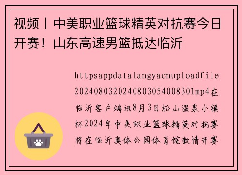 视频丨中美职业篮球精英对抗赛今日开赛！山东高速男篮抵达临沂